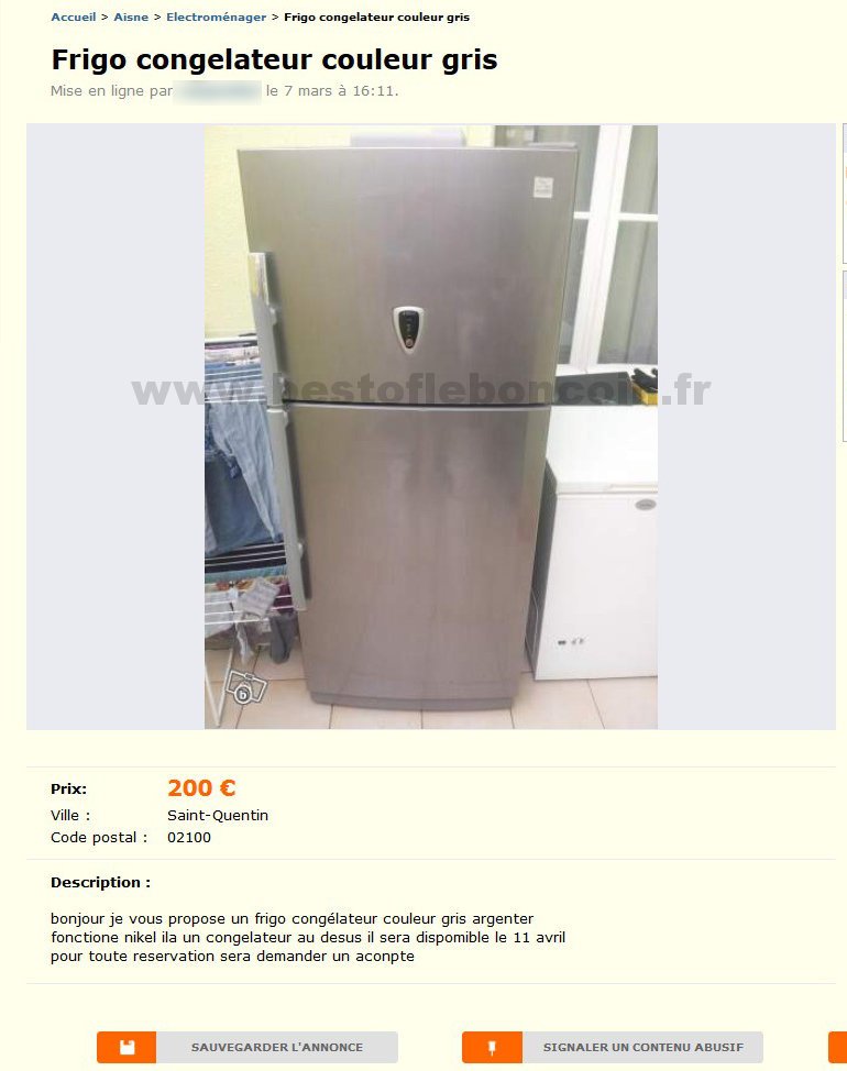 Frigo congelateur bon coin