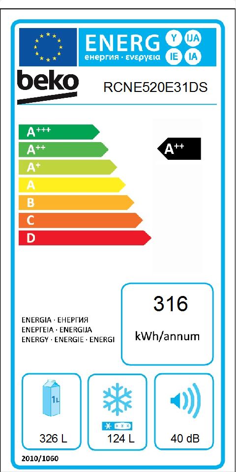 Frigo beko rcne520e31ds