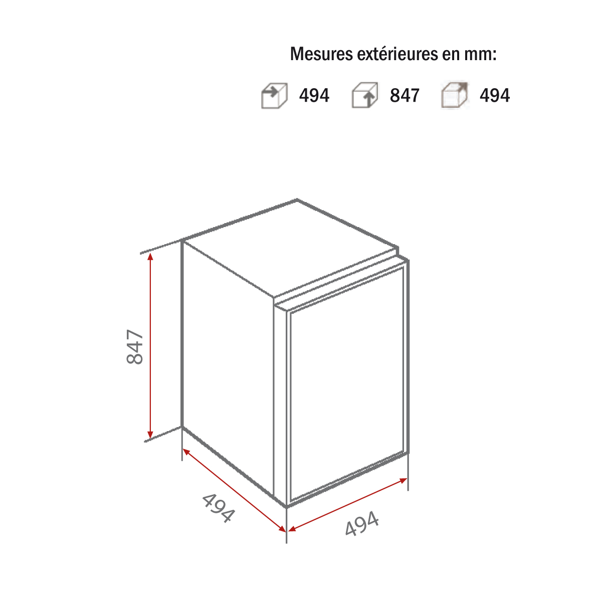 Frigo encastrable pantographe