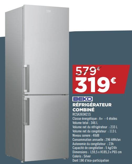 Frigo beko rcsa365k21s