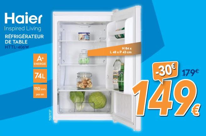Haier réfrigérateur table top httl-406w