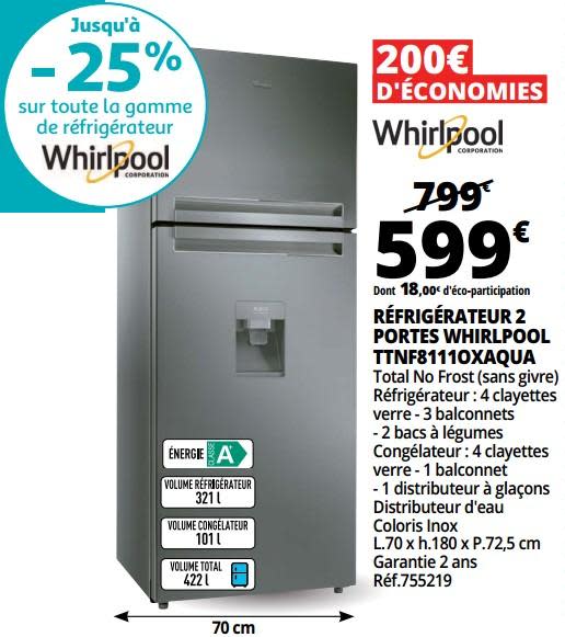 Frigo whirlpool auchan