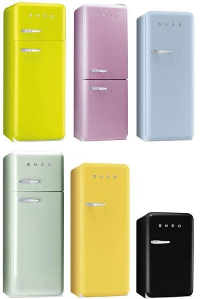 Refrigerateur vintage jaune
