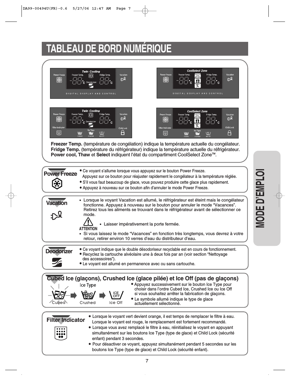 Frigo samsung voyant ok