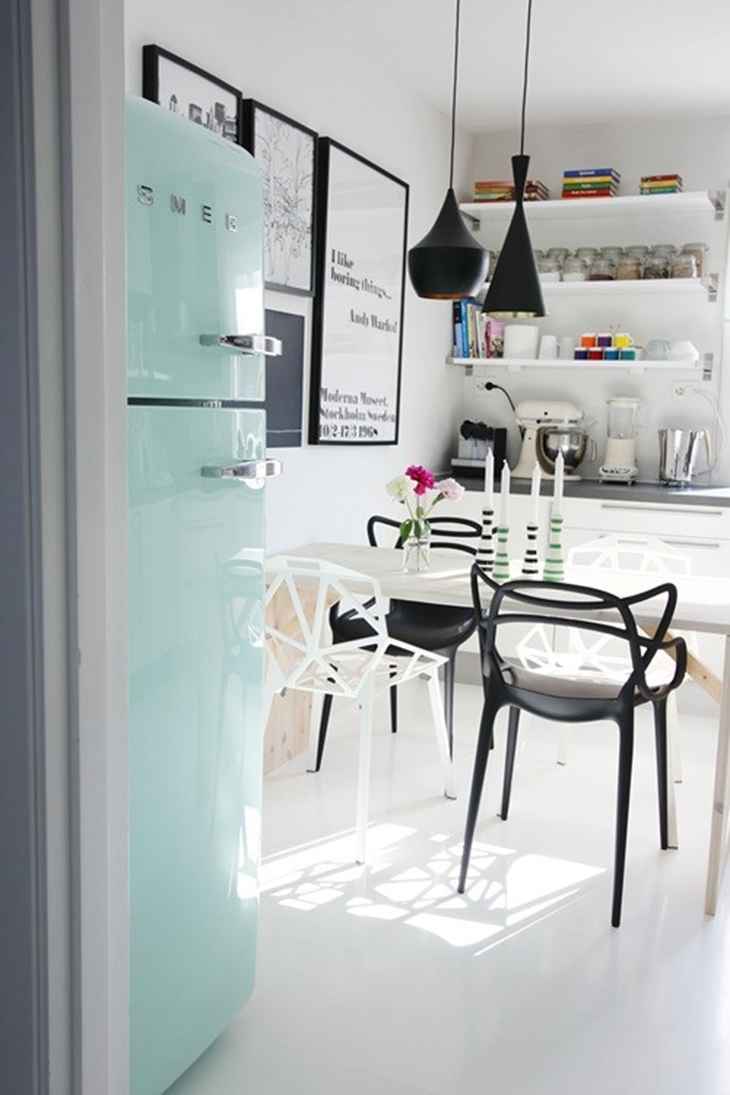 Frigo smeg vert amande