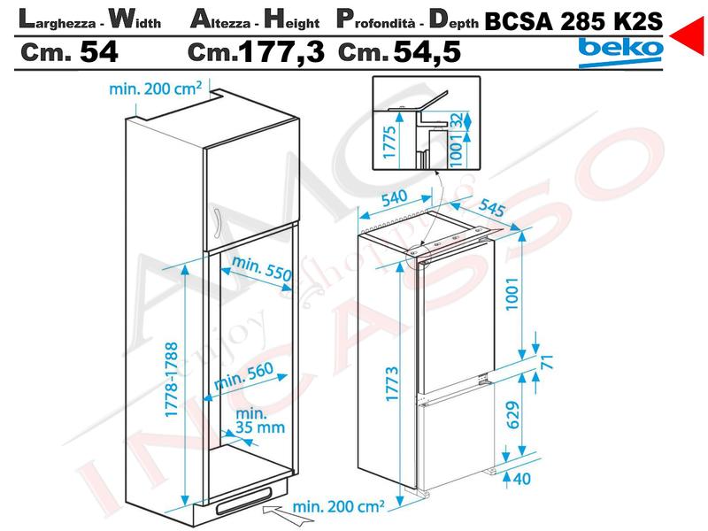 Frigo beko bcsa 285 k2s