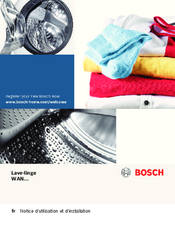 Lave linge hublot bosch ex wan28150ff notice