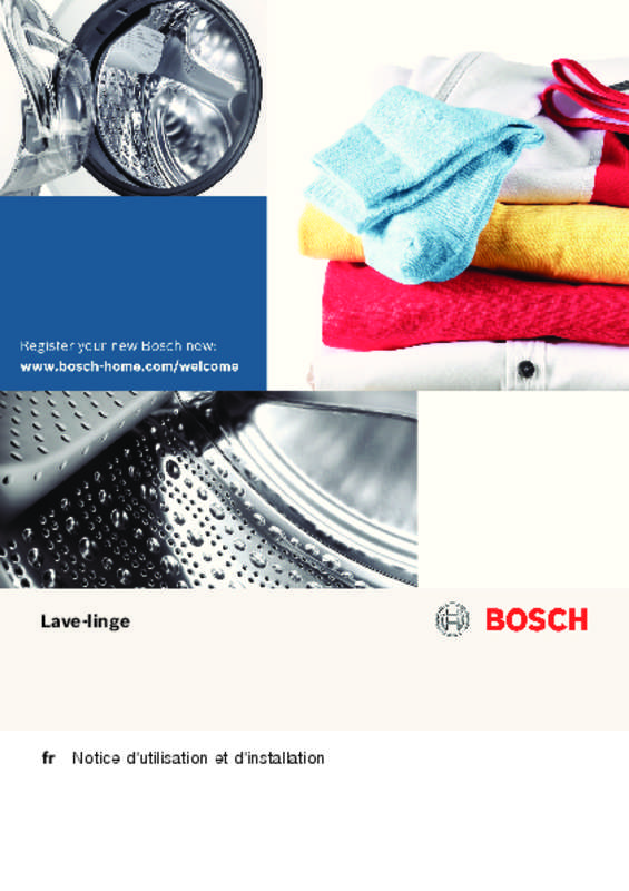Lave linge bosch wae28217ff notice