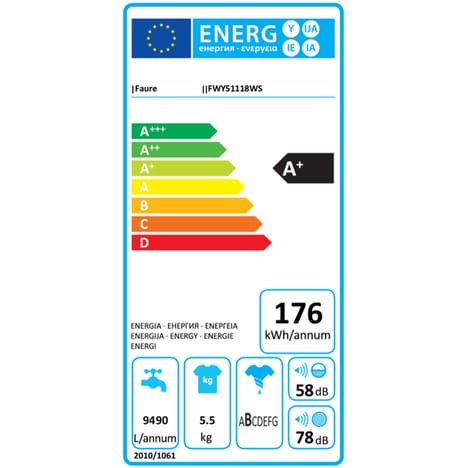 Faure lave-linge top fwy51118ws