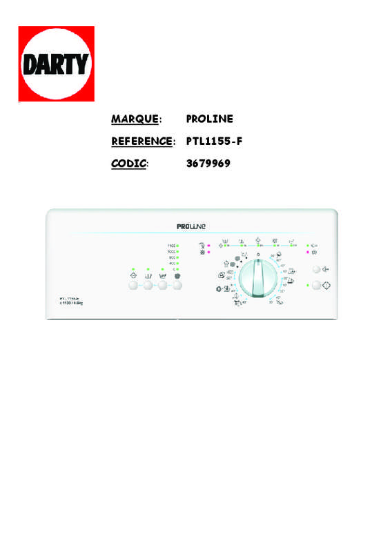 Lave linge proline mode d'emploi