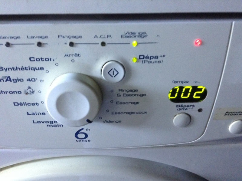 Erreur lave linge whirlpool