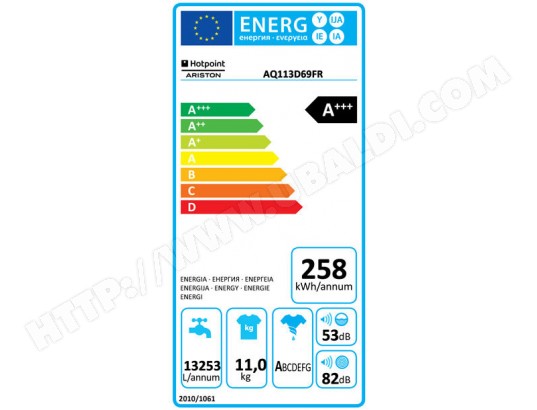 Lave linge frontal hotpoint ariston aq113d69fr