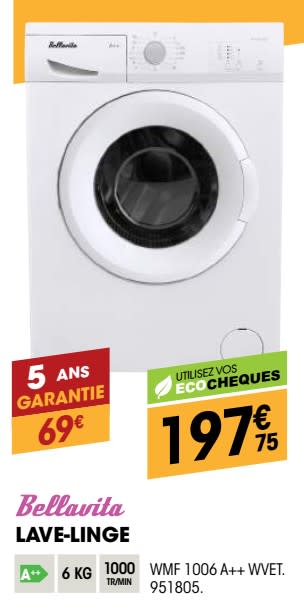Lave linge bellavita wmf 1006