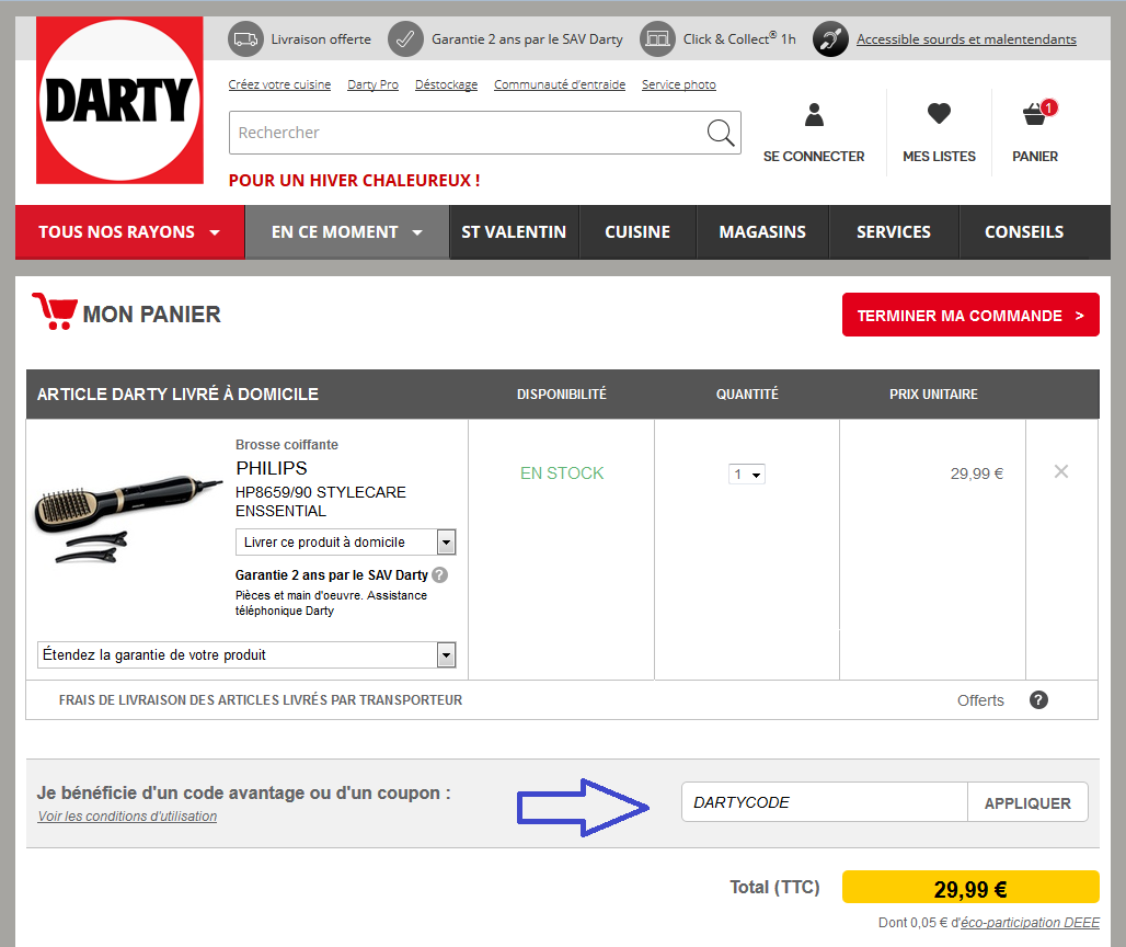 Coupon darty lave linge