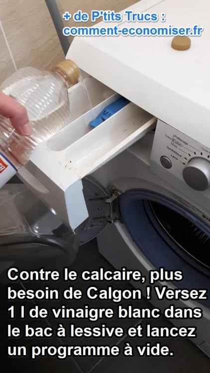 Lavage lave linge vinaigre blanc