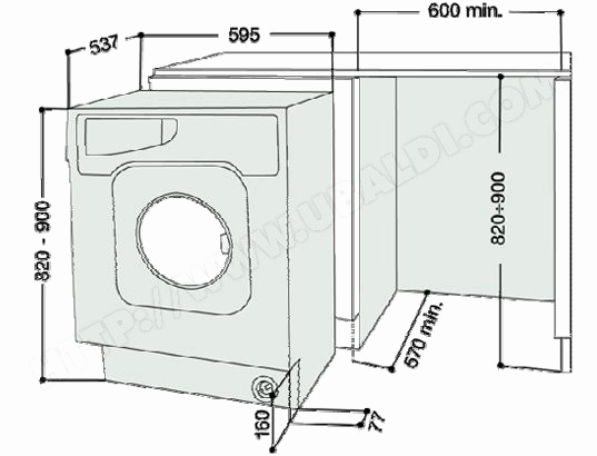 Lave linge top dimensions