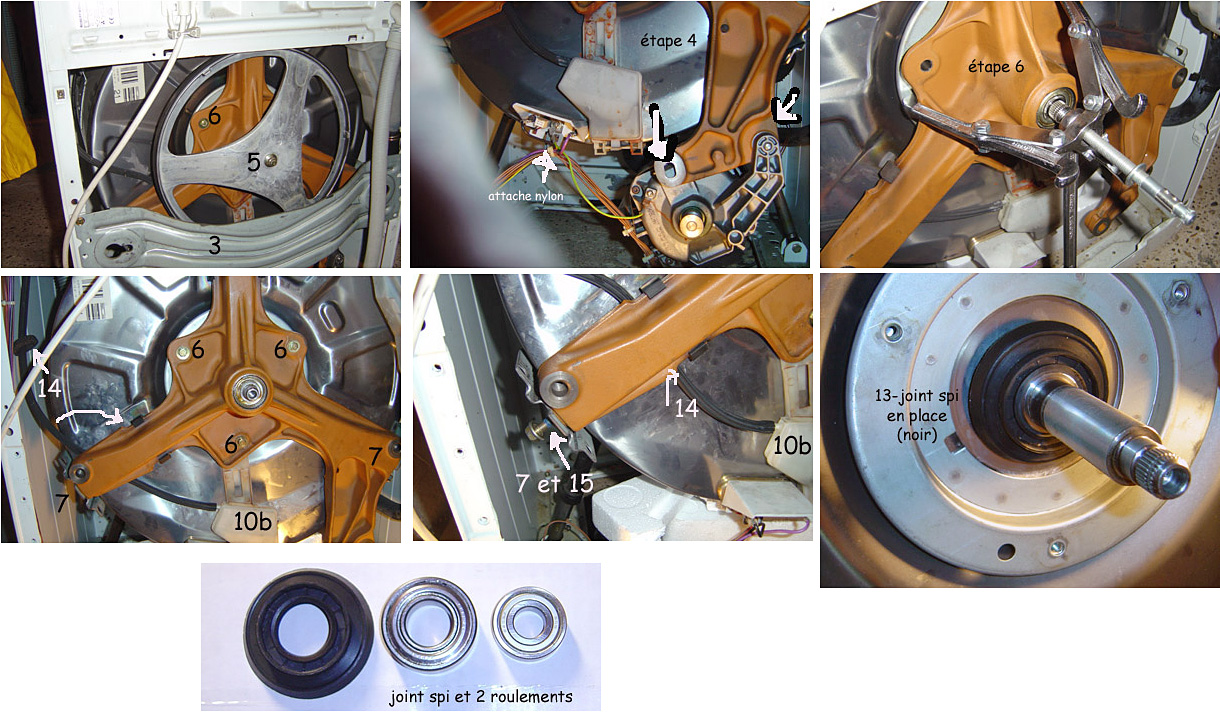 Changer roulement lave linge laden