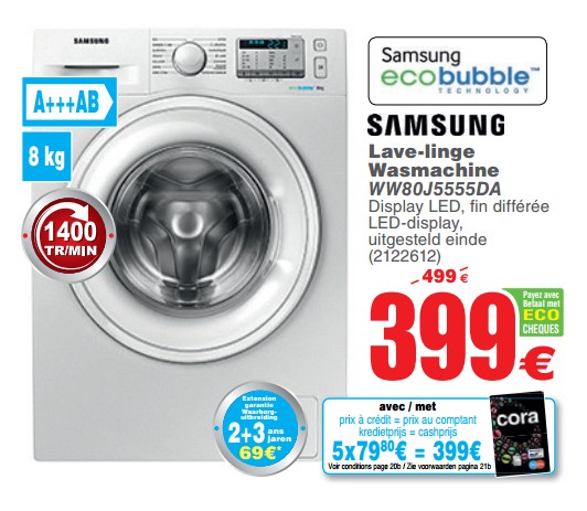 Cora lave linge samsung