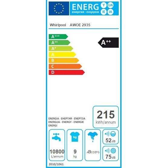 Whirlpool awoe 2935 lave-linge
